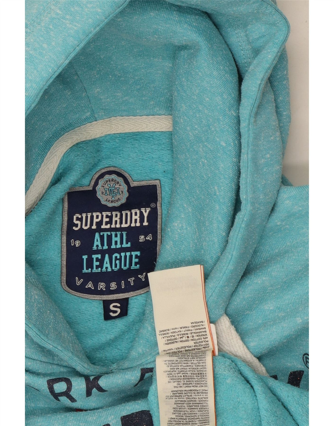 SUPERDRY Женский джемпер с капюшоном London Graphic UK 10, маленький синий в крапинку