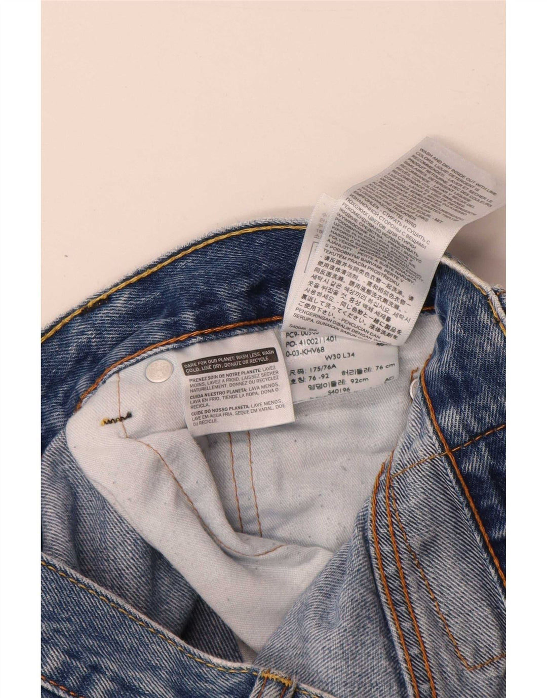 Мужские прямые джинсы Levi's 505 W30 L34 синие, хлопок