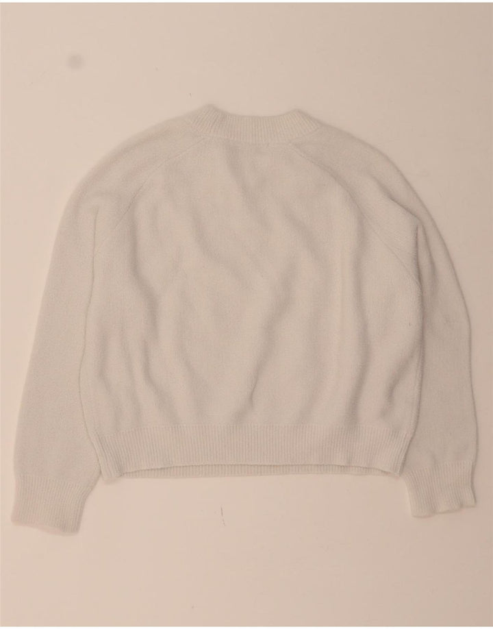 ZARA Womens Crop Crew Neck Jumper Sweater UK 14 Medium White Vintage Zara and Second-Hand Zara from Messina Hembry 