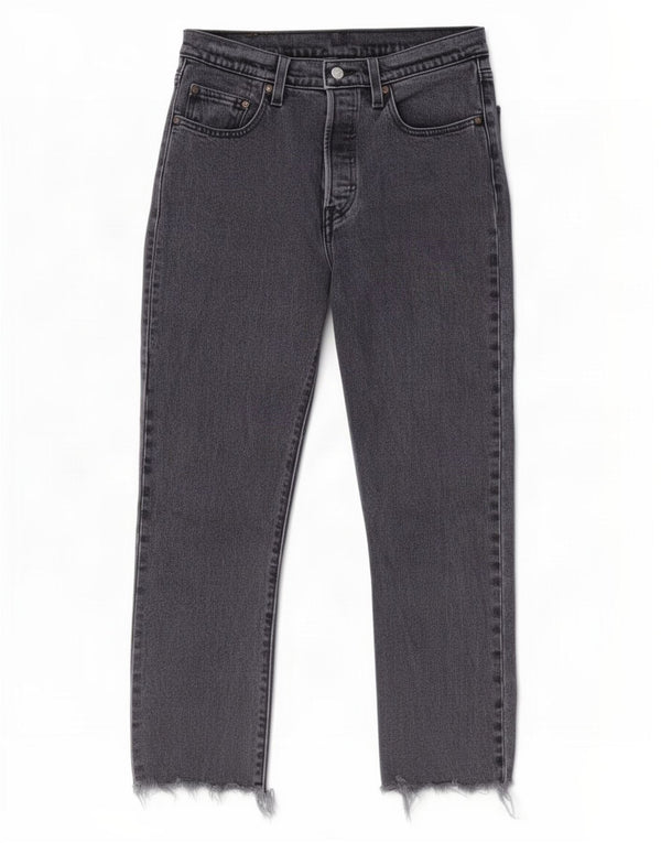 Женские укороченные прямые джинсы Levi's 501 W27 L26, серый хлопок