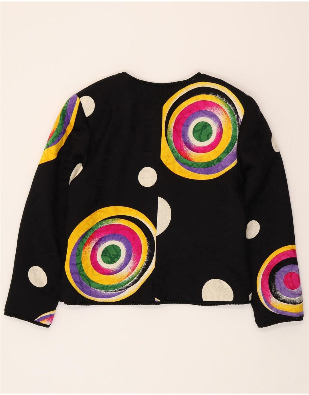 Женский пиджак RENZO COUTURE UK 14, средний черный, шерсть с геометрическим узором