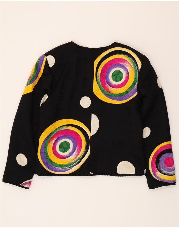 Женский пиджак RENZO COUTURE UK 14, средний черный, шерсть с геометрическим узором