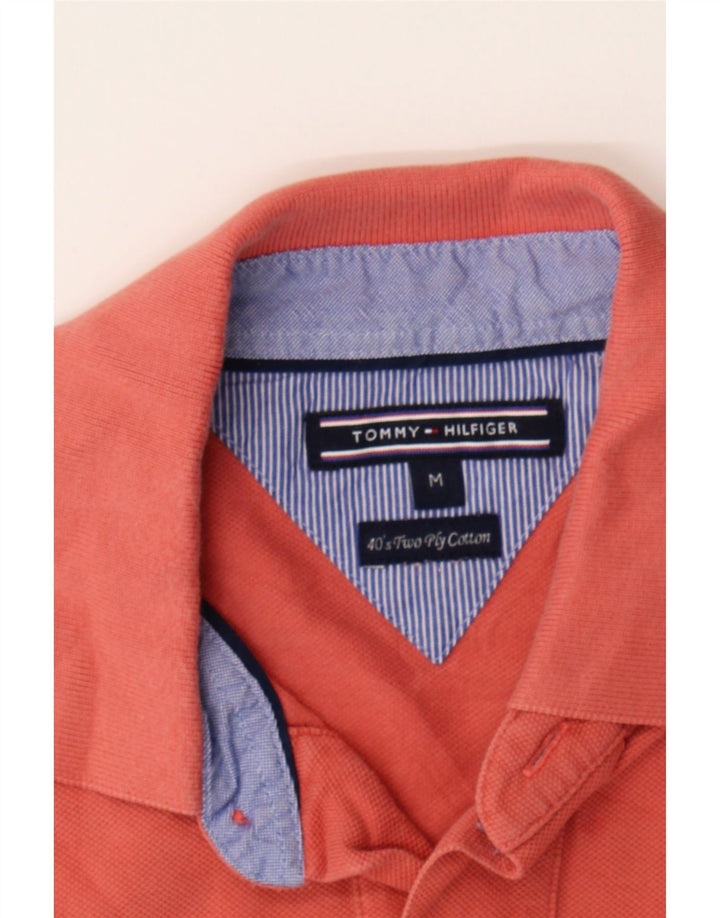 TOMMY HILFIGER Mens Polo Shirt Medium Orange Cotton Vintage Tommy Hilfiger and Second-Hand Tommy Hilfiger from Messina Hembry 