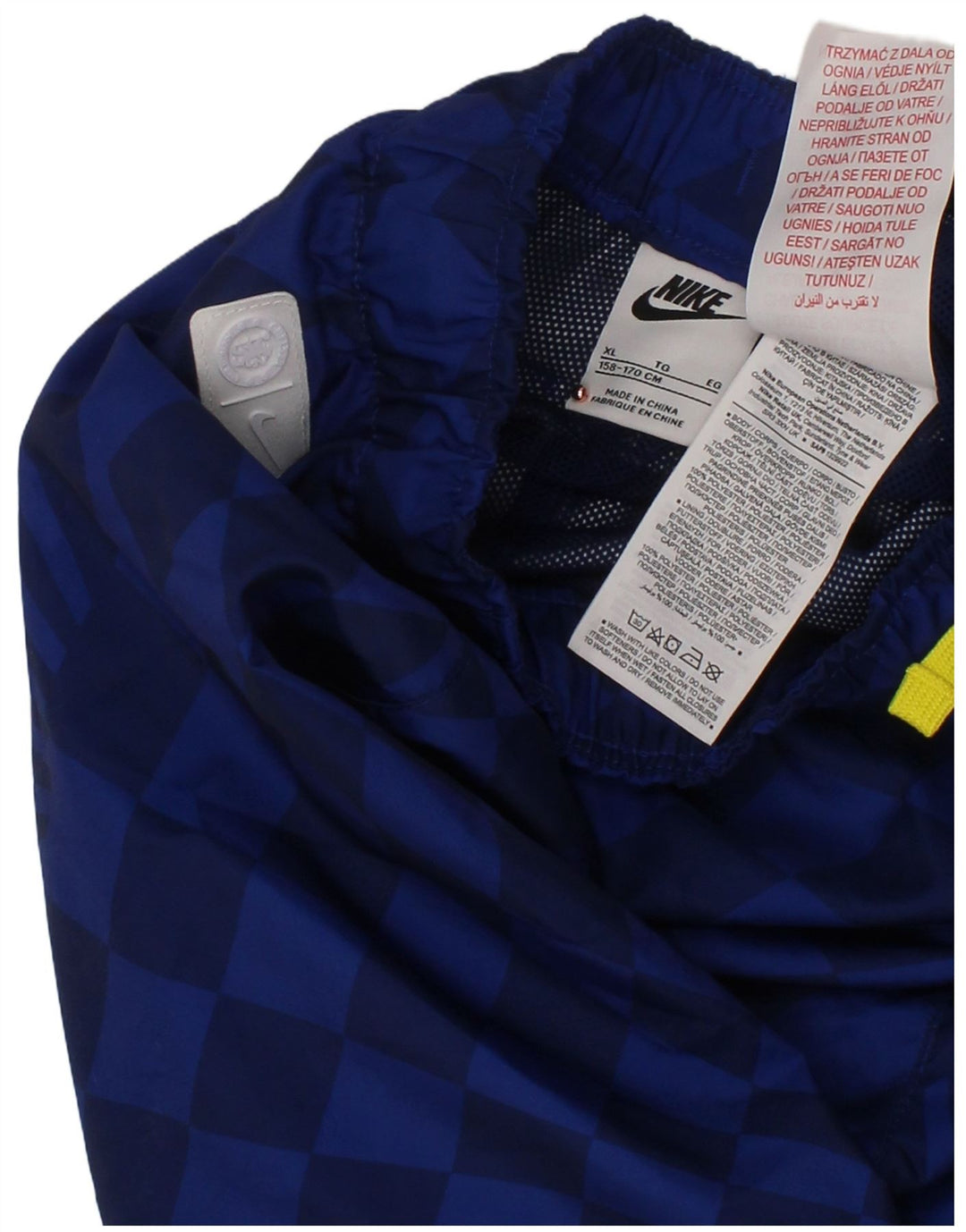 Спортивные шорты NIKE для мальчиков с графикой, 13–14 лет, XL, синий полиэстер с геометрическим рисунком