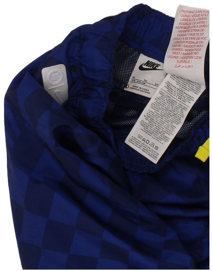 Спортивные шорты NIKE для мальчиков с графикой, 13–14 лет, XL, синий полиэстер с геометрическим рисунком