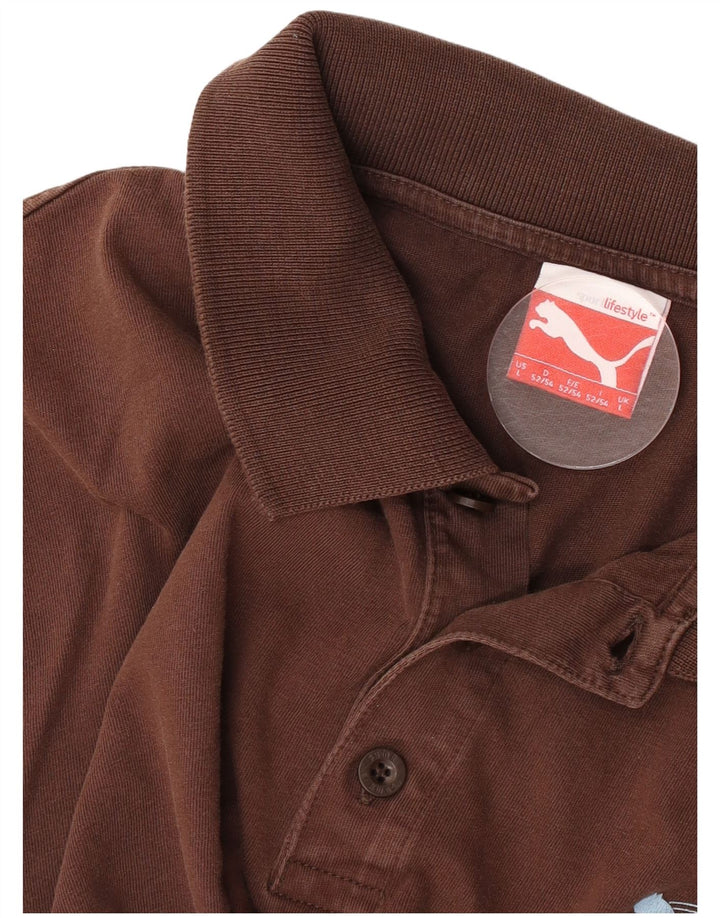 Мужская рубашка-поло Puma, большая коричневая