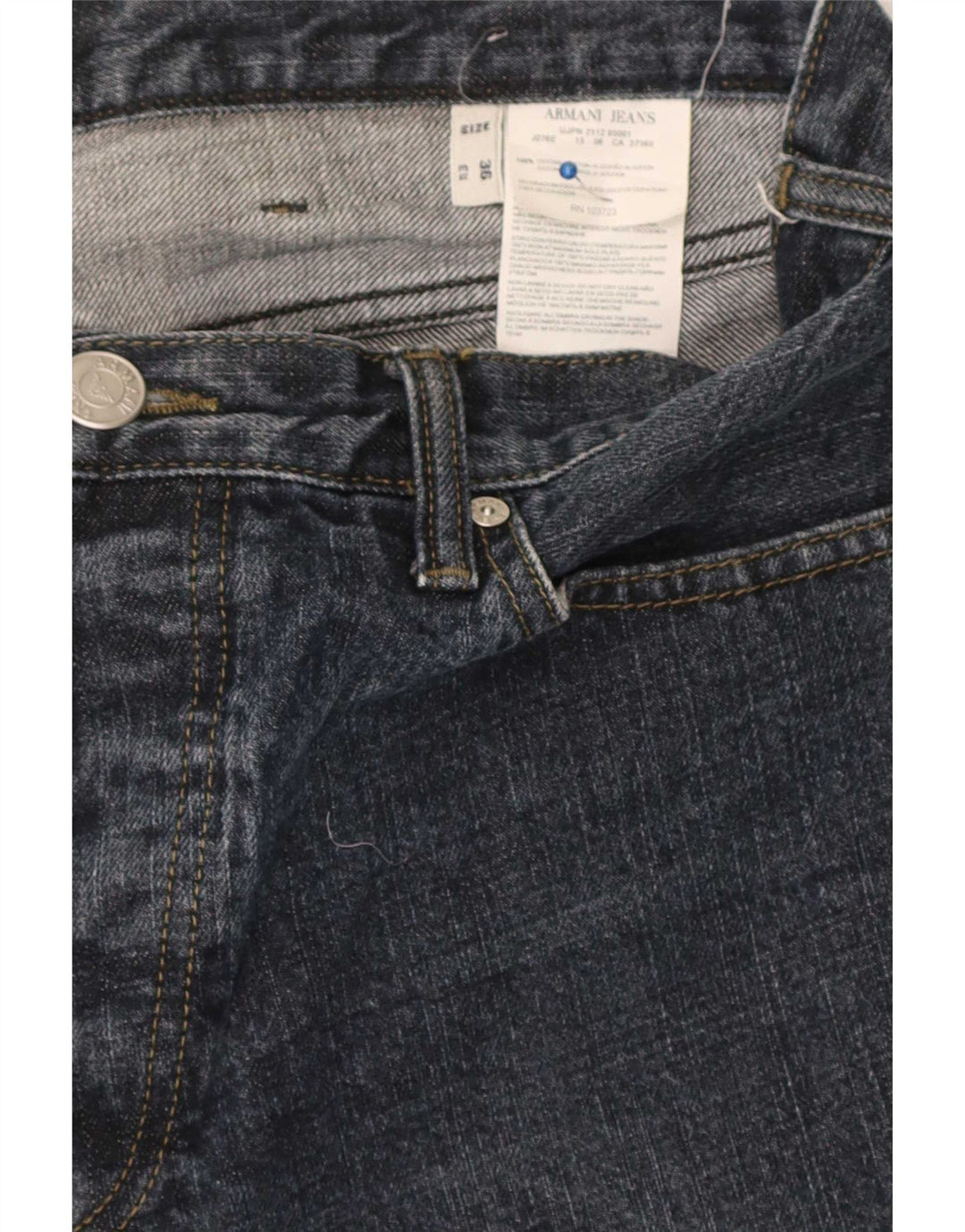 Мужские прямые джинсы Armani W36 L31 темно-синие, хлопок