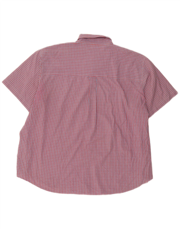 Мужская рубашка с коротким рукавом Chaps Easy Care, 4XL, хлопковая красная клетка