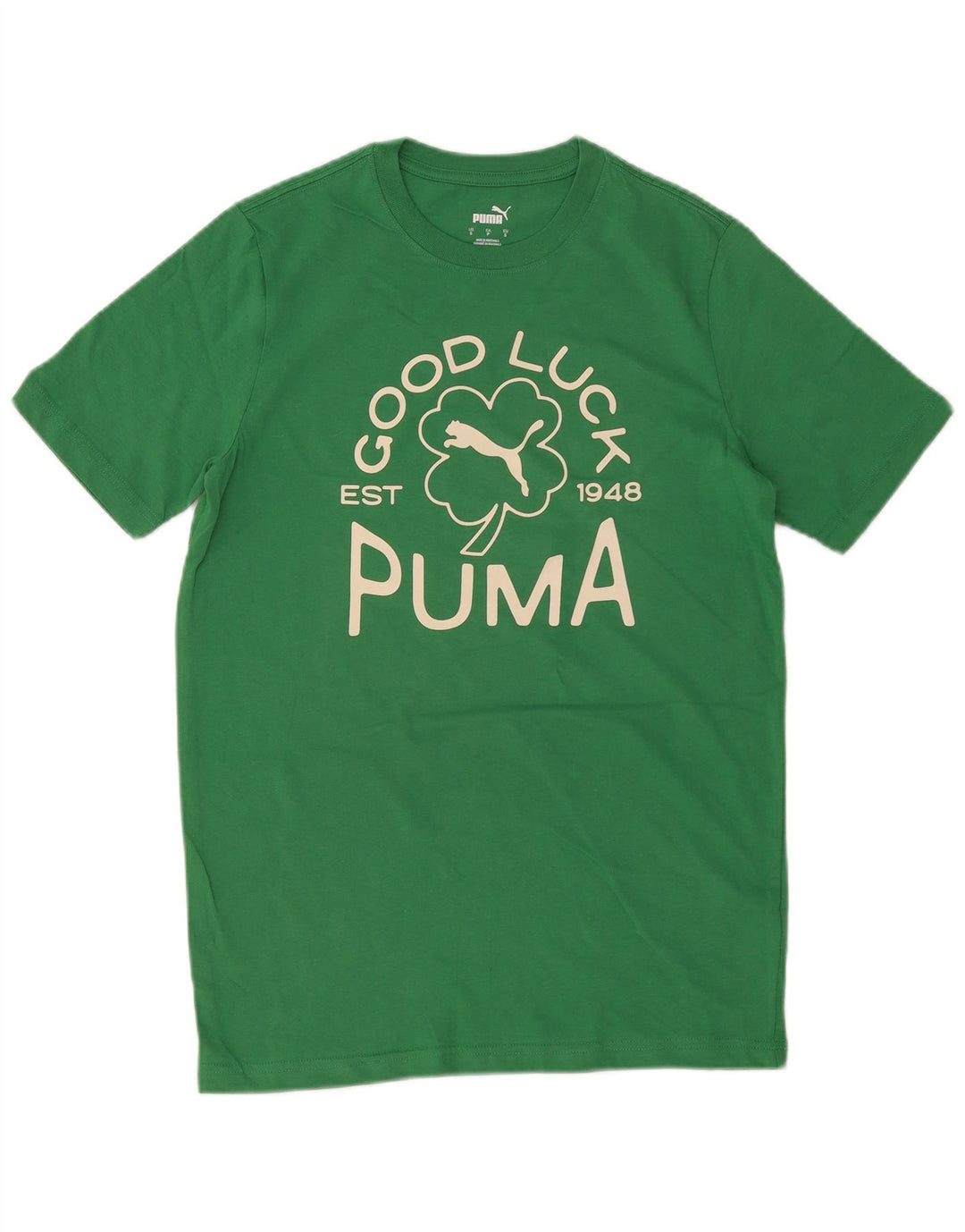 Мужская футболка с рисунком Puma, маленький зеленый хлопок