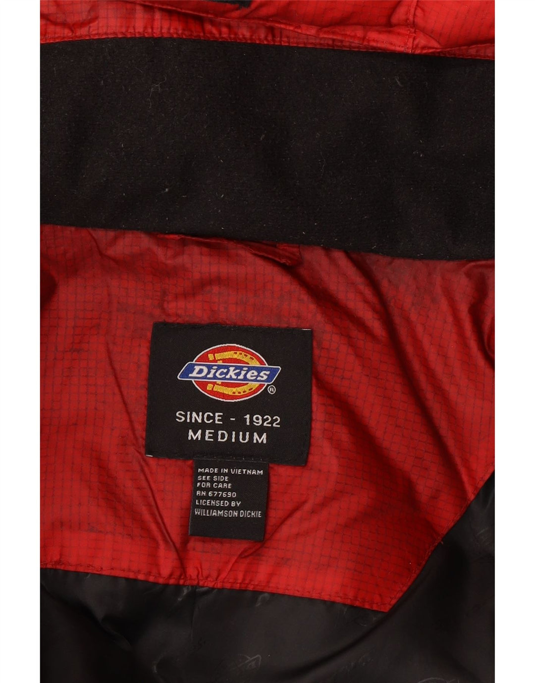 Мужская утепленная куртка Dickies с капюшоном UK 38, средний красный нейлон с цветными блоками