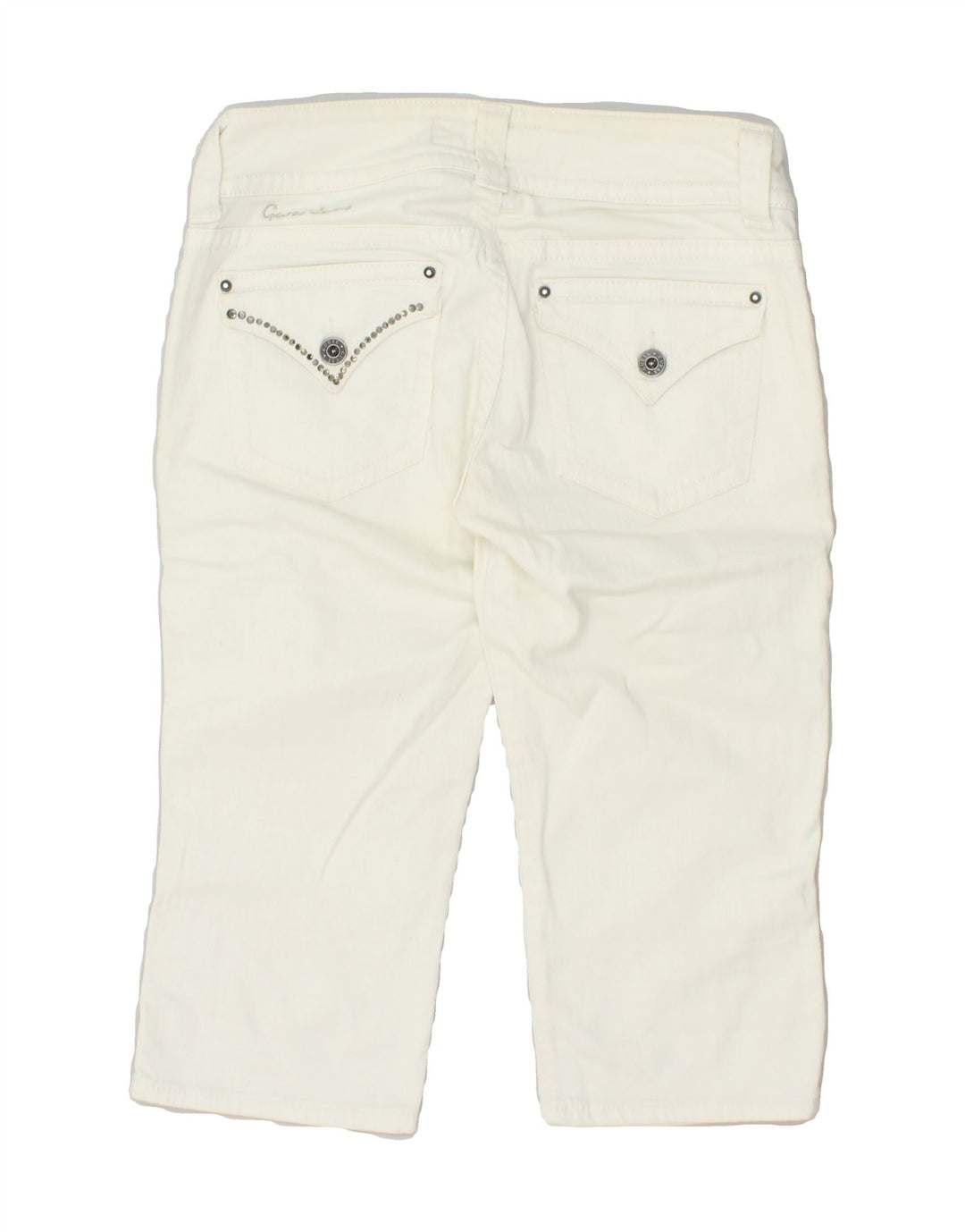 GUESS Womens Capri Trousers W28 Medium Off White Cotton Vintage Guess and Second-Hand Guess from Messina Hembry 
