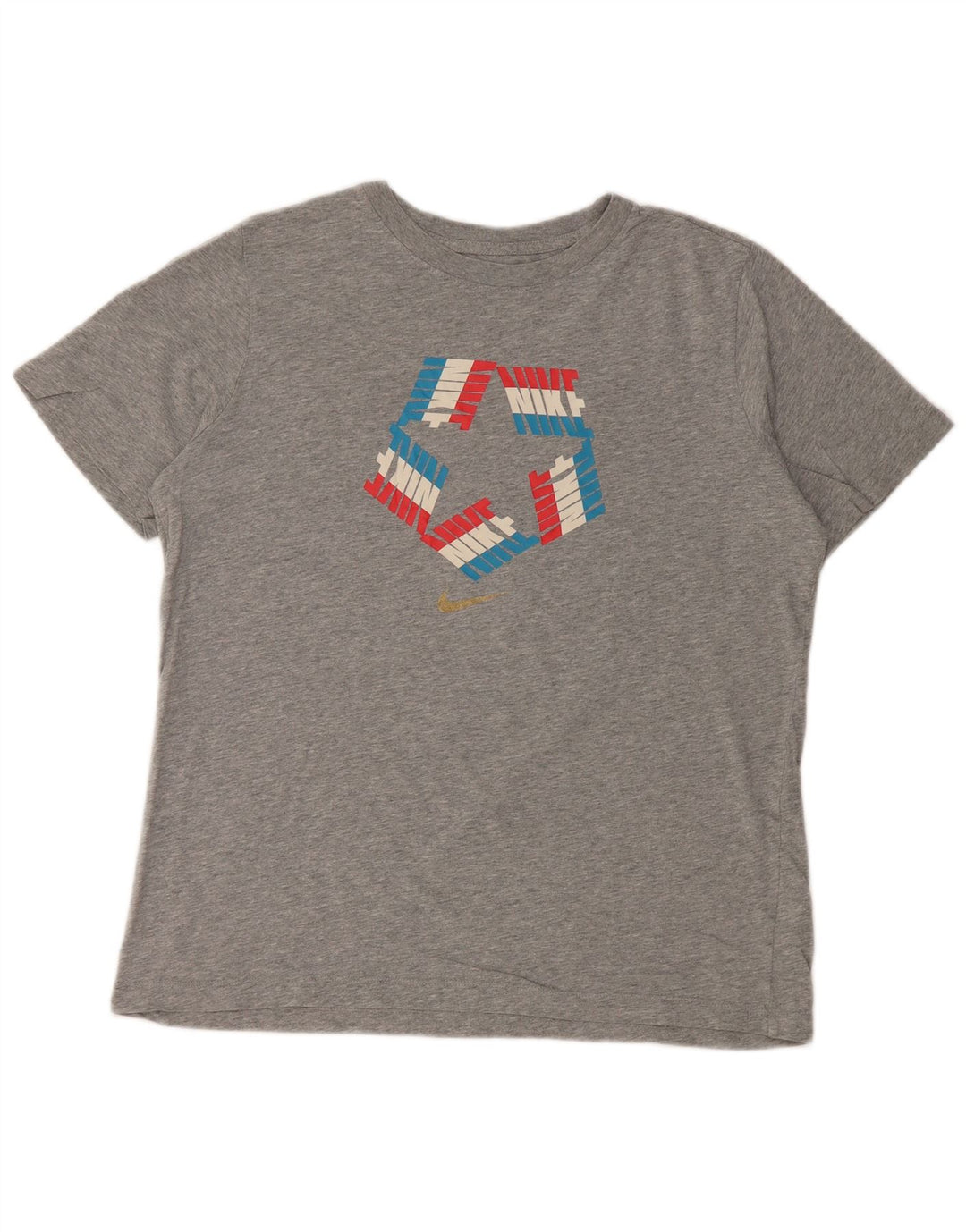 Женская футболка стандартного кроя NIKE с рисунком, топ UK 18 XL, серый хлопок