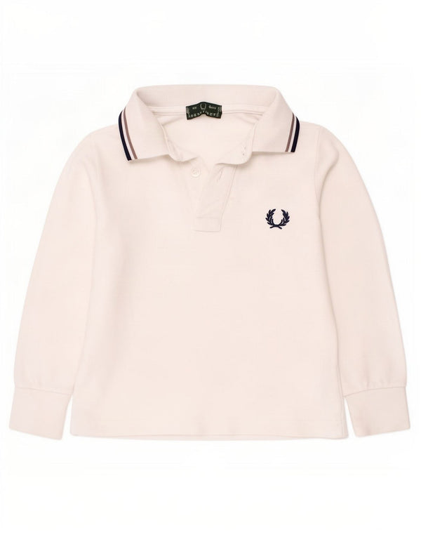 Рубашка-поло с длинными рукавами Fred Perry для мальчиков 3-4 лет, хлопок в белую полоску