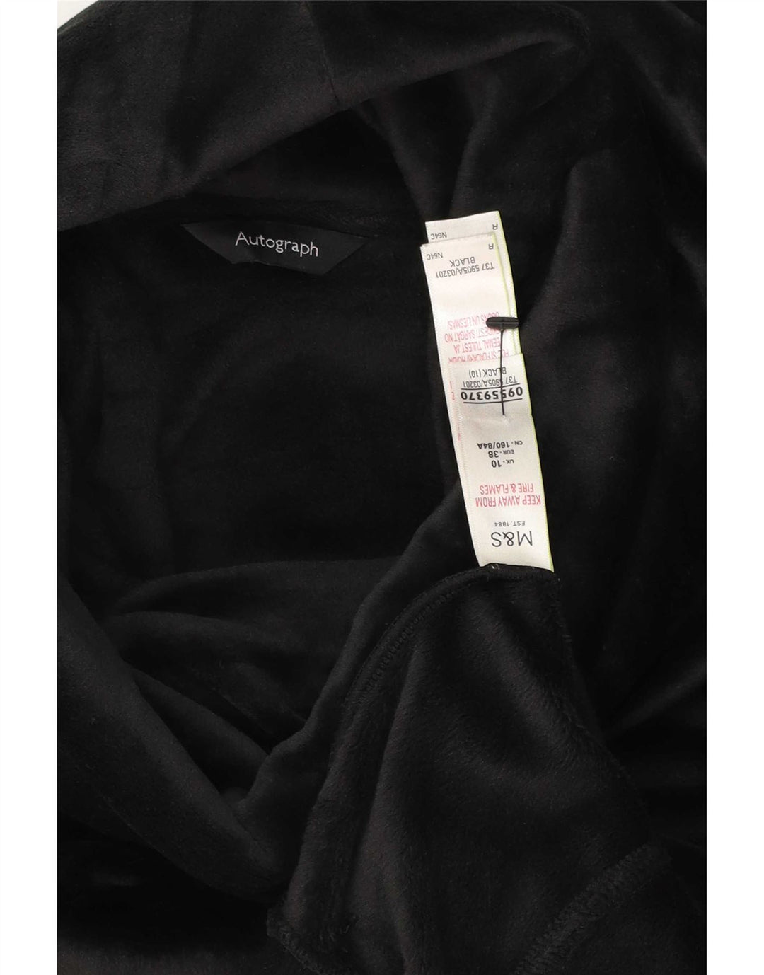 Женский велюровый свитшот Marks & Spencer UK 10, маленький черный