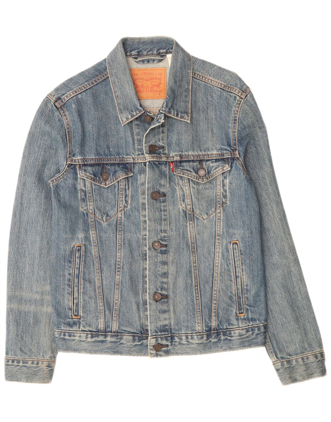 Мужская джинсовая куртка Levi's UK 36, маленькая, синяя, хлопок