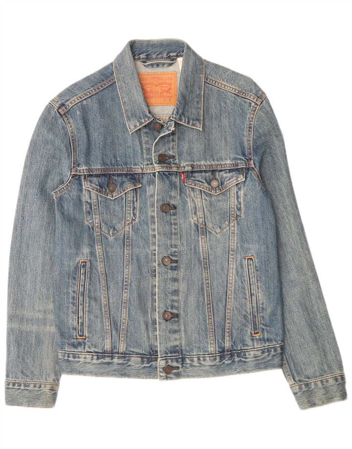 Мужская джинсовая куртка Levi's UK 36, маленькая, синяя, хлопок