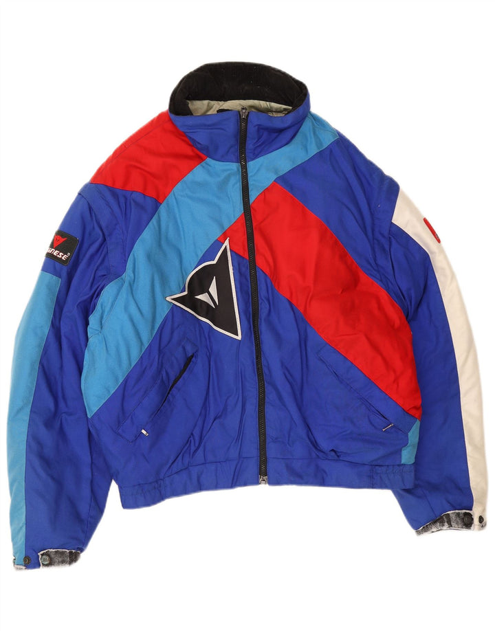 Мужская куртка-гонщик Dainese с графическим рисунком, размер 54, большая синяя с цветными блоками