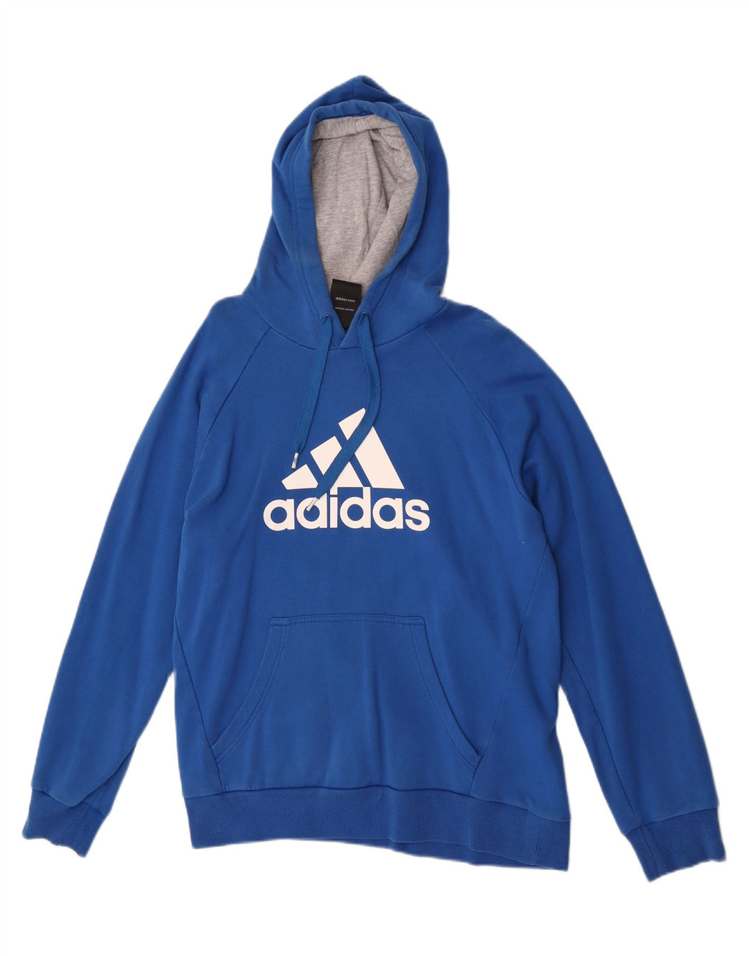 Мужской джемпер с капюшоном Adidas с рисунком, средний синий, хлопок