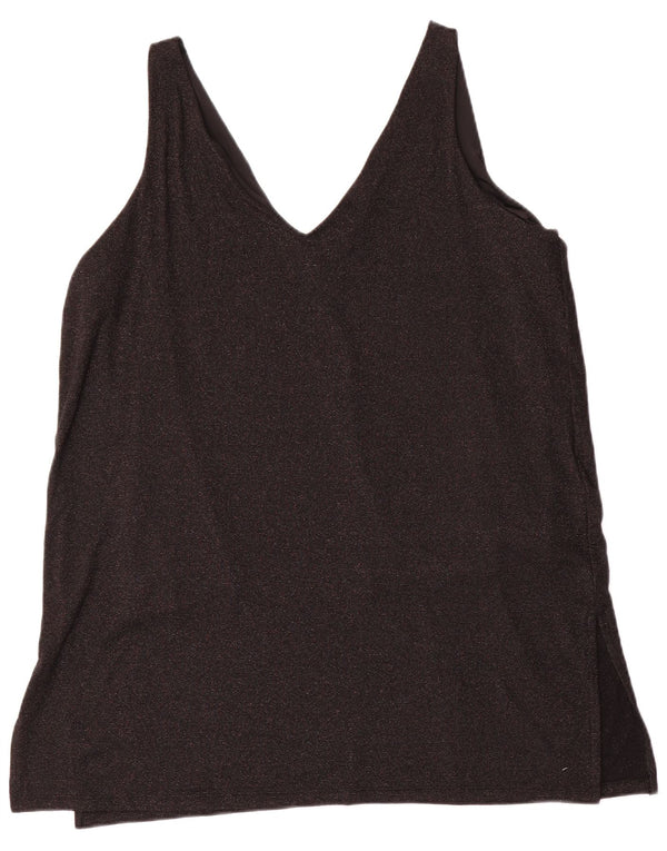 Женская блузка без рукавов Marks & Spencer UK 20 2XL Черная вискоза