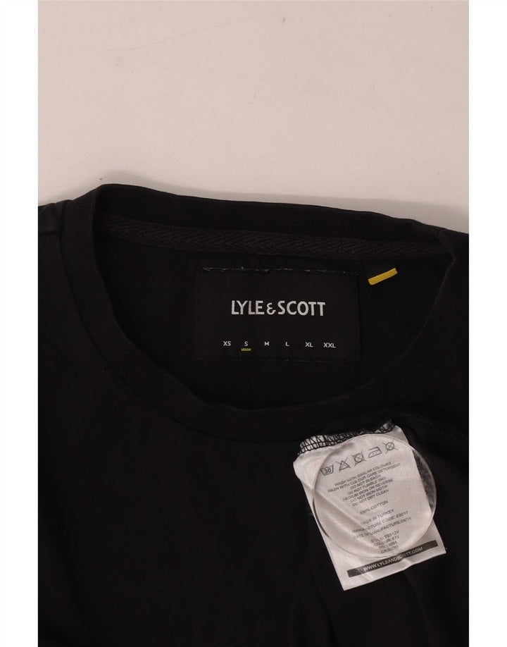 Мужской топ Lyle & Scott с длинным рукавом, маленький черный хлопок