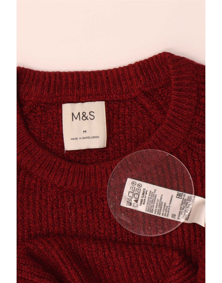 Мужской джемпер с круглым вырезом Marks & Spencer, средний бордовый полиамид