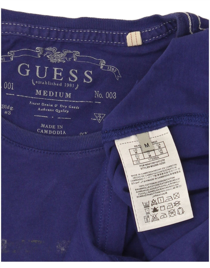 Мужская футболка Guess с рисунком, хлопковый топ среднего фиолетового цвета