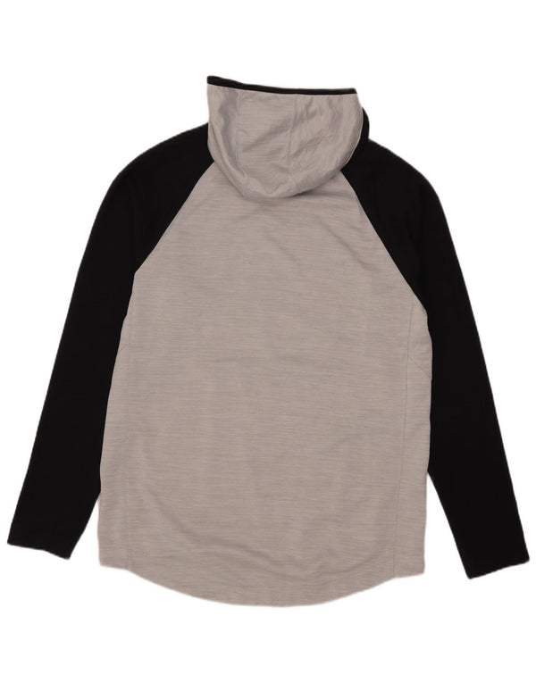 Женский джемпер с капюшоном с графическим рисунком Nike Dri Fit UK 14, средний серый полиэстер