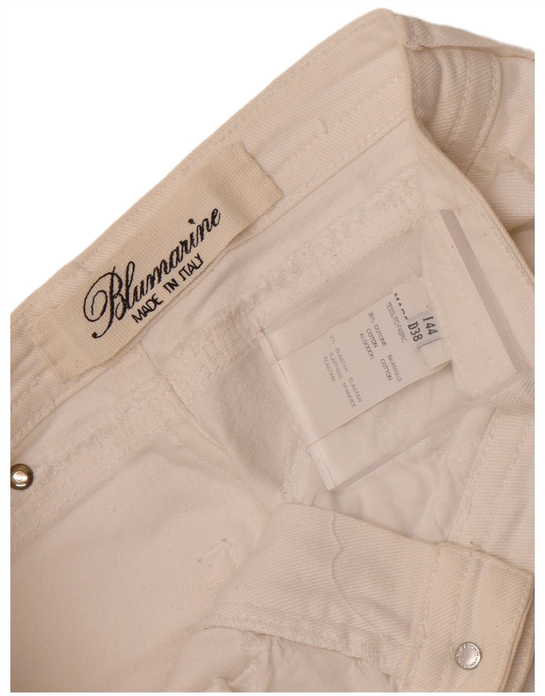 Женские узкие джинсы Blumarine IT 44 Medium W30 L33 Белый хлопок