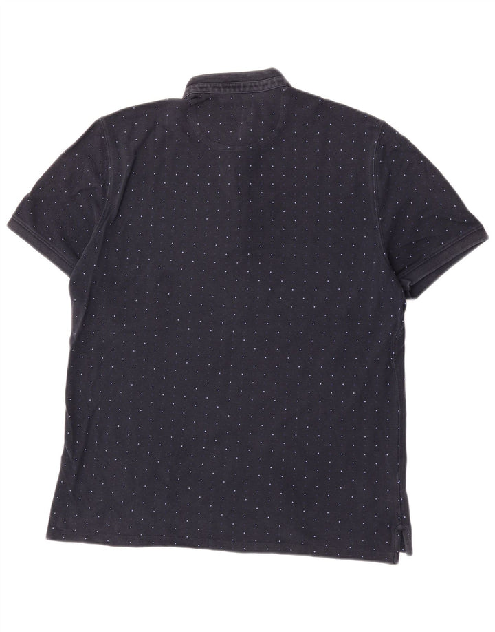 Мужская рубашка-поло Massimo Dutti XL темно-синяя в пятнистый цвет