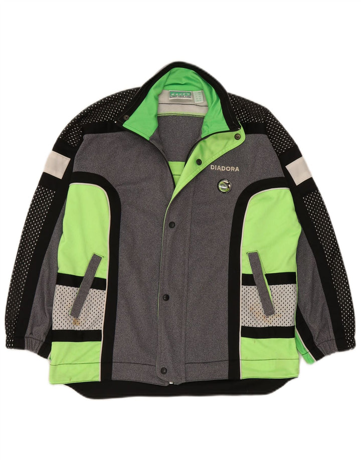 Спортивный костюм Diadora для мальчиков, верхняя куртка 13–14 лет, серый полиэстер с цветными блоками