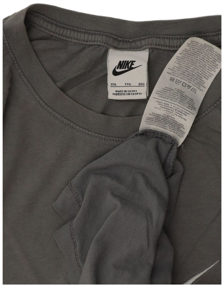 Мужская футболка с рисунком Nike Top 2XL, серый хлопок