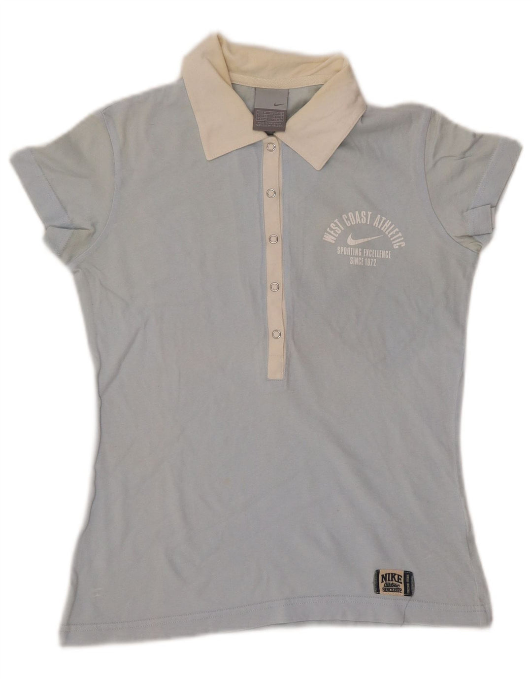 Женская рубашка-поло NIKE UK 10/12, средний синий цвет с цветными блоками