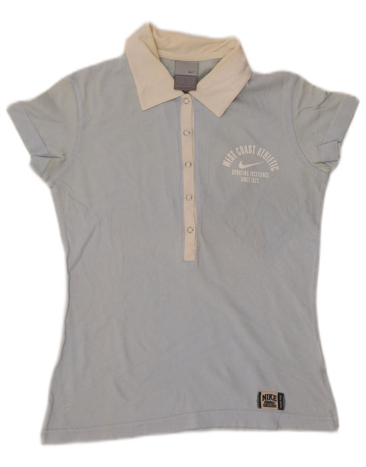 Женская рубашка-поло NIKE UK 10/12, средний синий цвет с цветными блоками