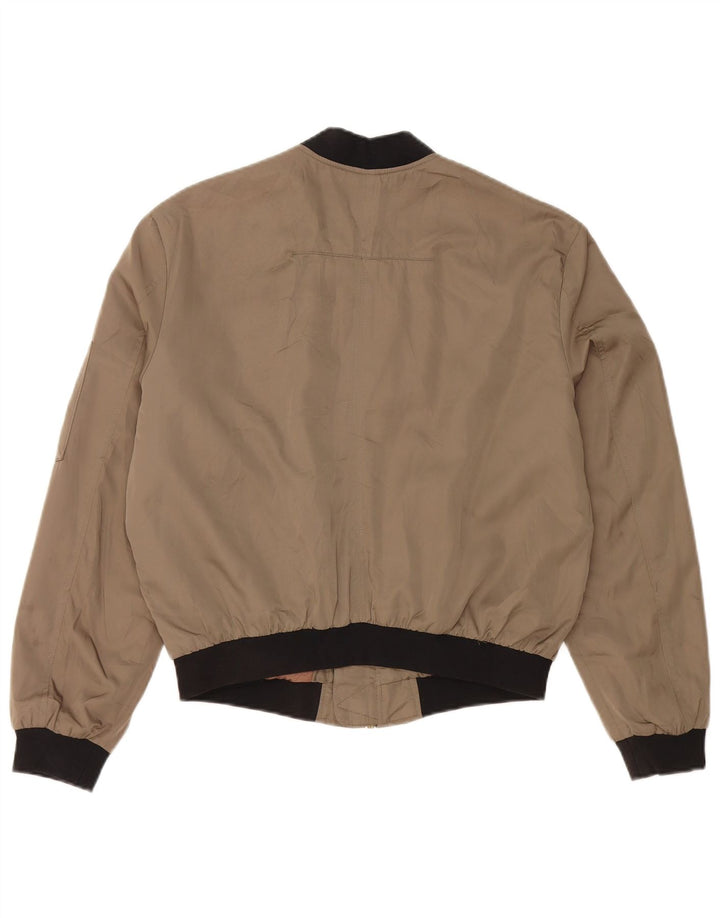 Женский бомбер оверсайз ZARA UK 10, маленький зеленый хлопок