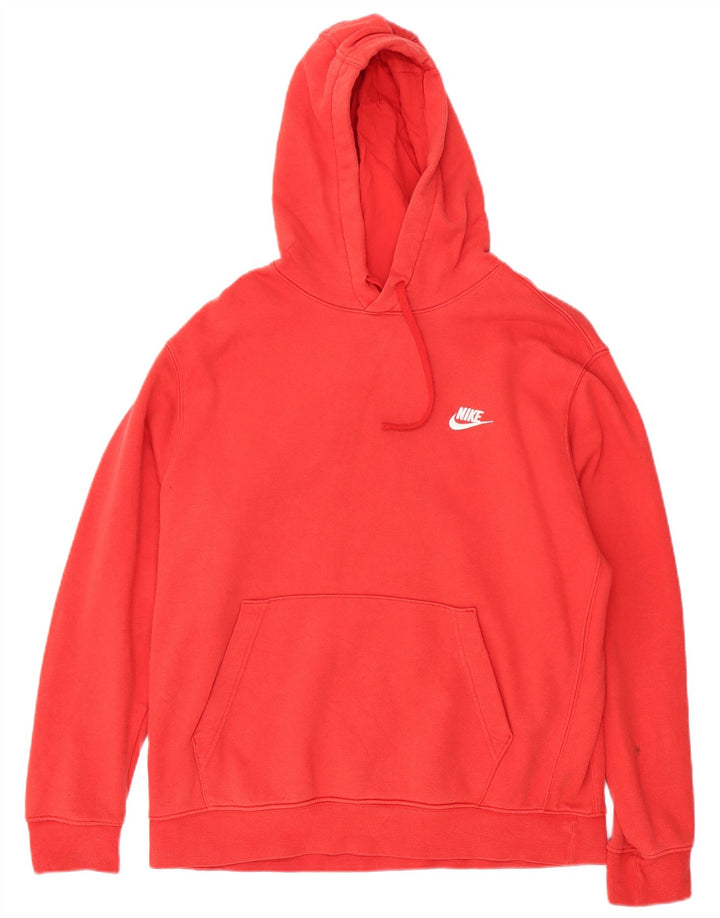 Мужской джемпер с капюшоном Nike, большой красный, хлопковый