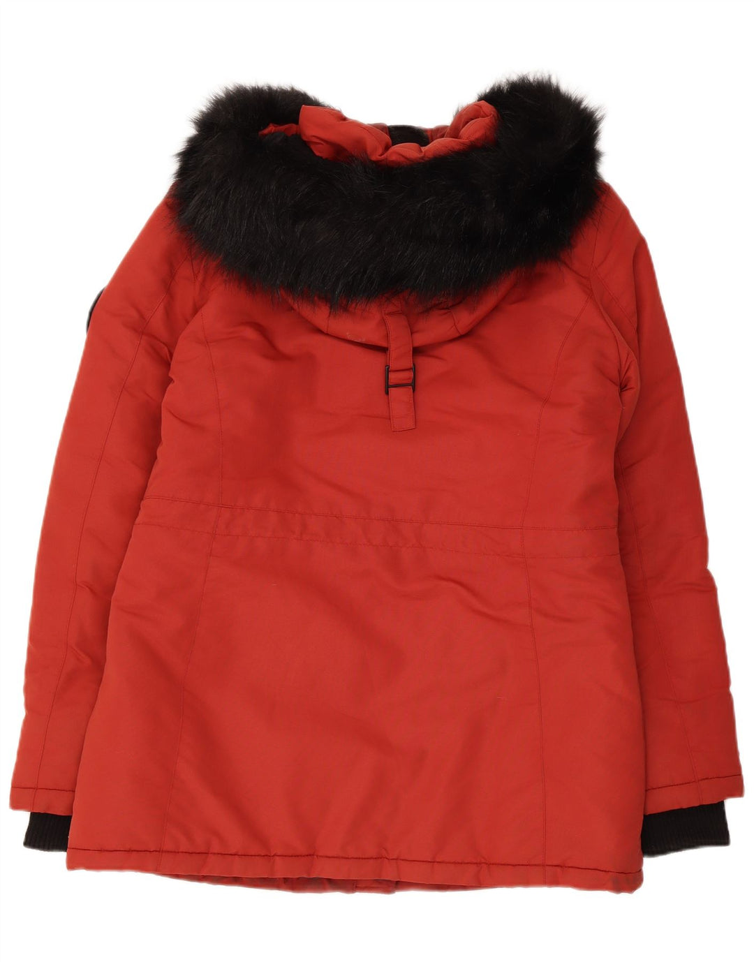 Женская парка большого размера с капюшоном Superdry UK 10, маленькая, красная, с цветными блоками