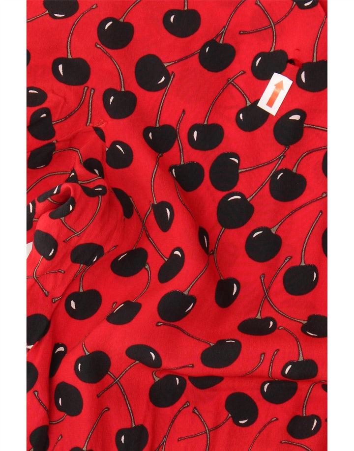 VINTAGE Womens Abstract Pattern A-Line Dress UK 12 Medium Red Vintage Vintage and Second-Hand Vintage from Messina Hembry 
