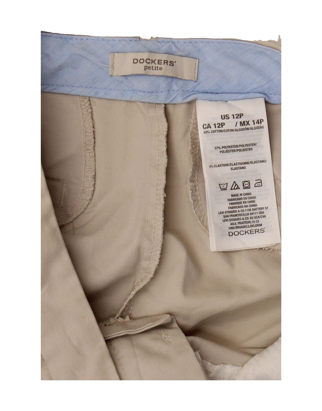 DOCKERS Womens Petite Bermuda Shorts US 12 Large W34 L20 Beige Polyester Vintage Dockers and Second-Hand Dockers from Messina Hembry 