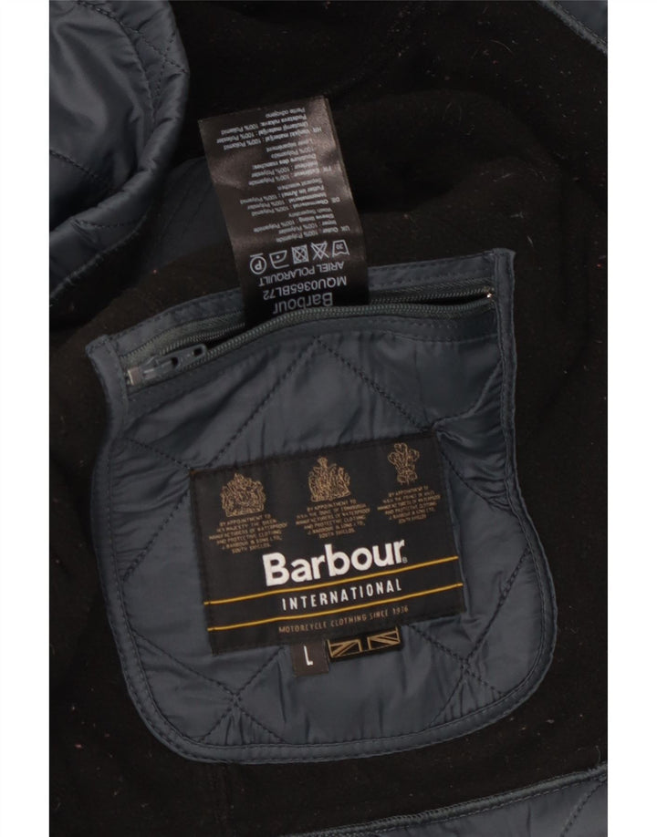 Мужская стеганая куртка BARBOUR UK 40, большая, темно-синяя, полиамид