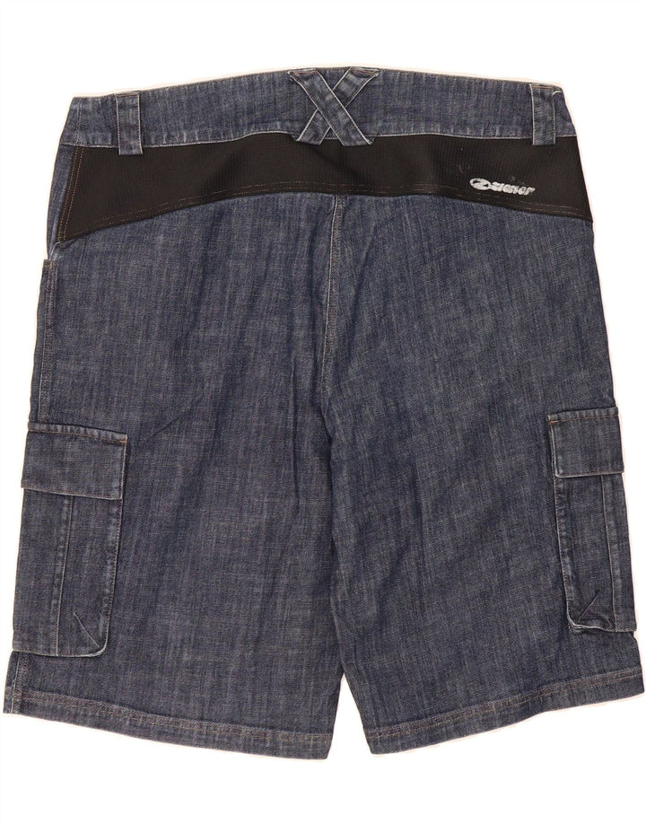 VINTAGE Womens Cargo Denim Shorts EU 42 Large W38  Blue Cotton Vintage Vintage and Second-Hand Vintage from Messina Hembry 