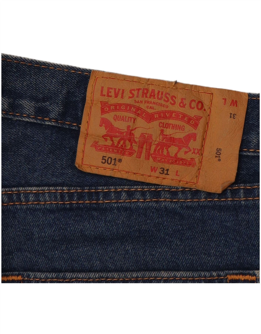 Мужские джинсовые шорты LEVI'S 501 W31 Medium Navy Blue Cotton