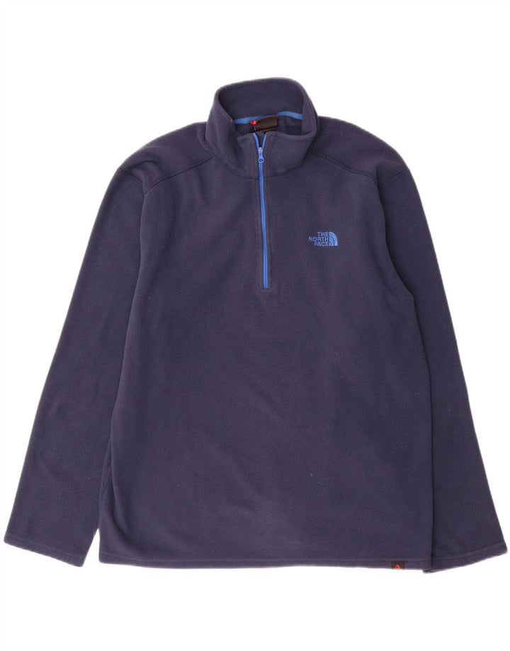 THE NORTH FACE Мужской флисовый джемпер с воротником на молнии, большой размер, темно-синий, полиэстер