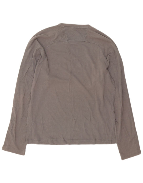 Champion Mens Graphic Top Long Sleeve Medium Grey Cotton