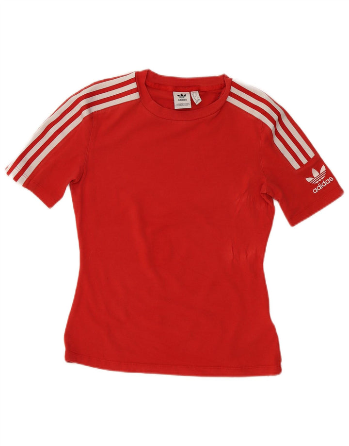 Женская футболка Adidas Top UK 12, средний красный хлопок, красный