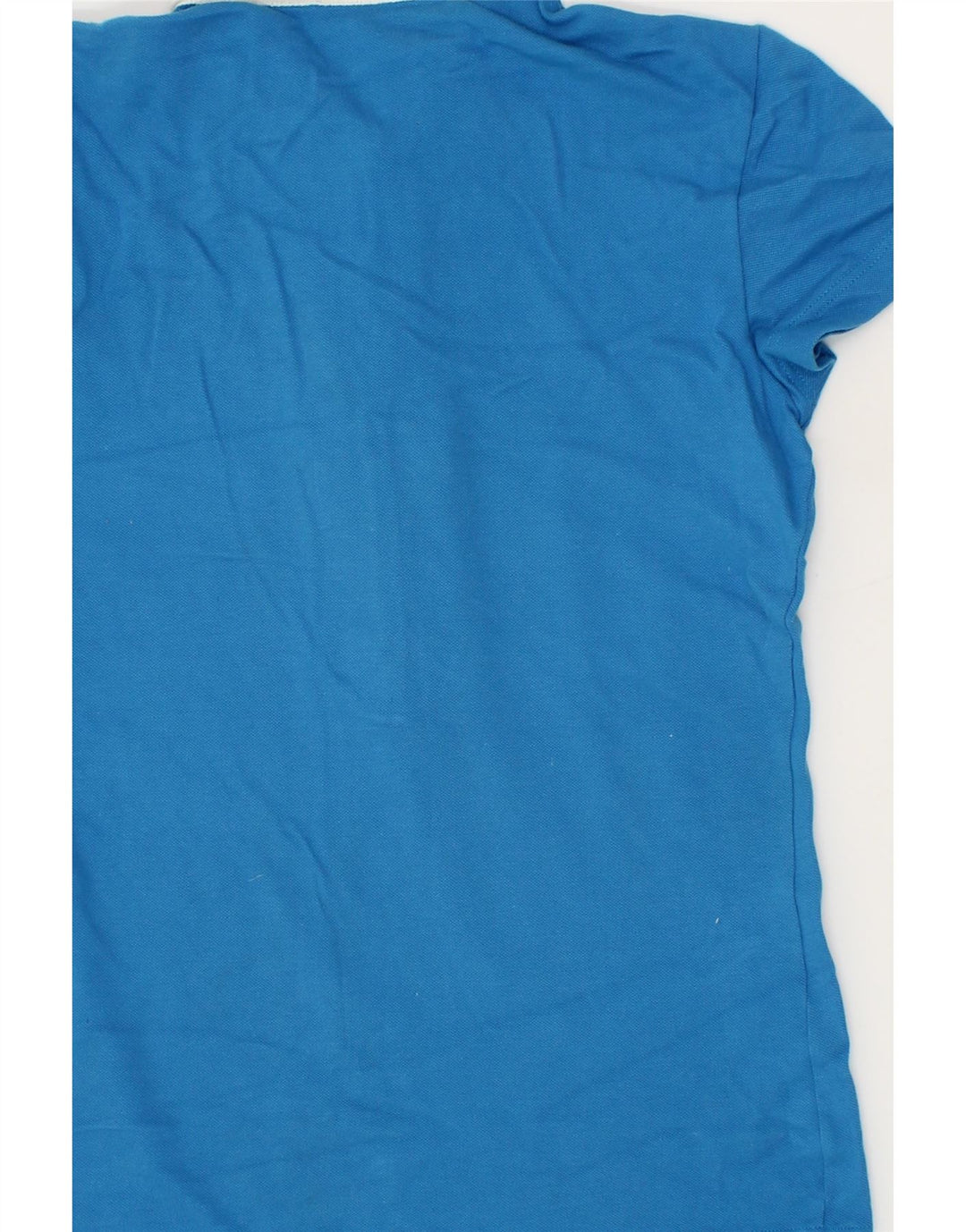 FAY Womens Ruffle Front Polo Shirt UK 8 Small Blue Cotton Vintage Fay and Second-Hand Fay from Messina Hembry 