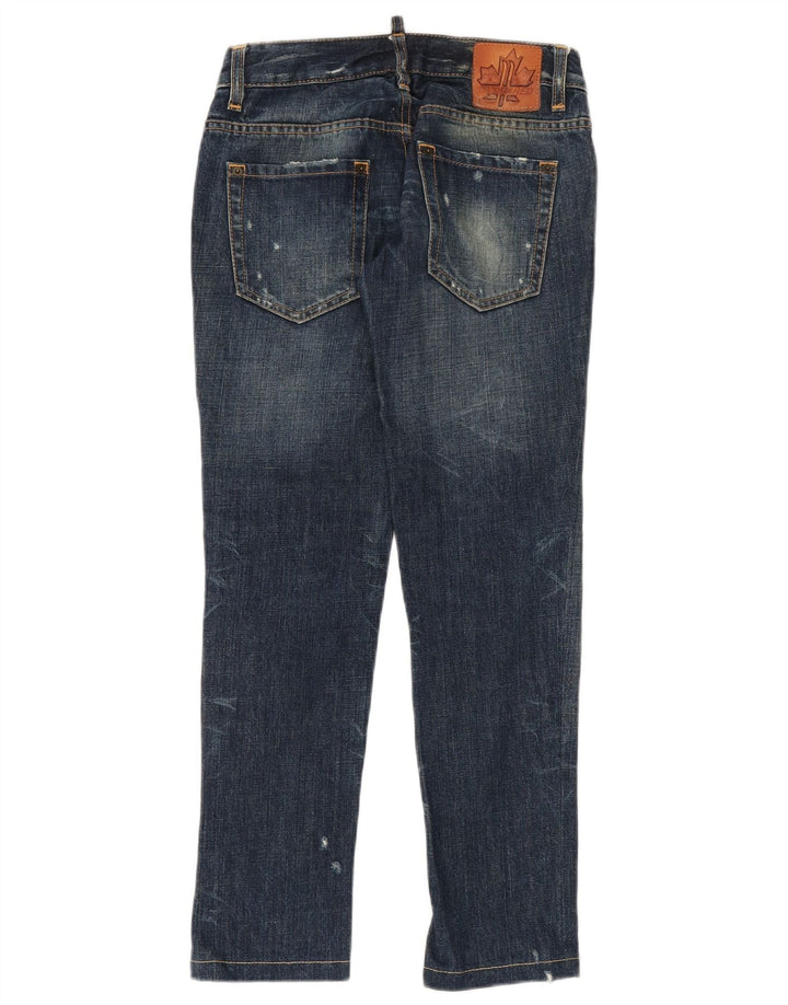 Dsquared2 Женские потертые узкие джинсы IT 38 XS W28 L29 Синий хлопок