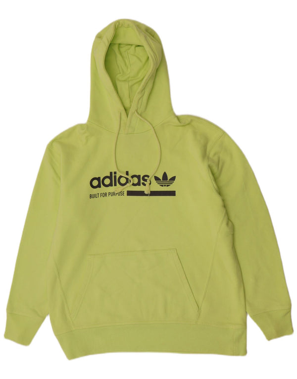 Женский джемпер с капюшоном Adidas Oversized с рисунком UK 10, маленький зеленый хлопок