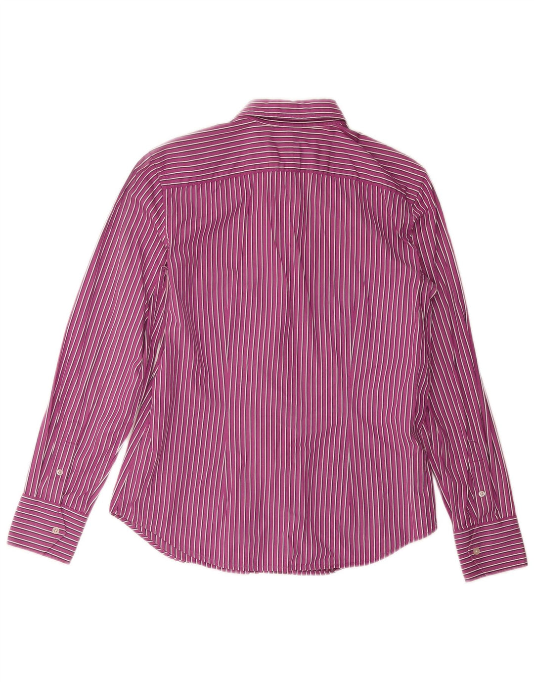 RALPH LAUREN Womens Shirt UK 14 Medium Purple Striped Cotton Vintage Ralph Lauren and Second-Hand Ralph Lauren from Messina Hembry 