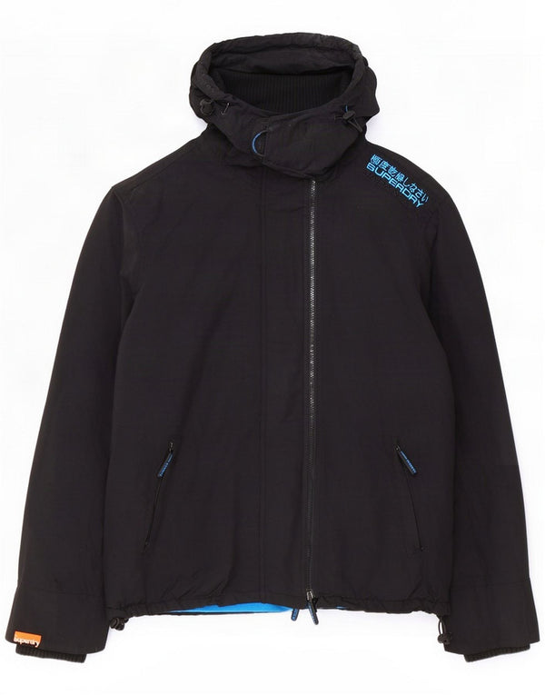 Superdry Мужская ветровка с капюшоном с графическим рисунком UK 42 XL, черный нейлон
