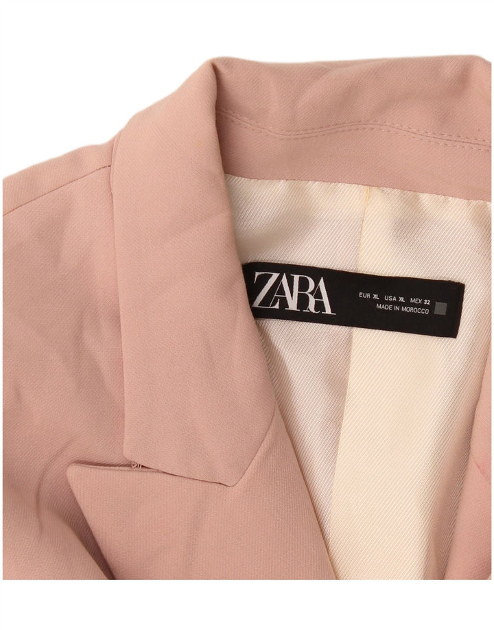 Женский пиджак Zara на двух пуговицах UK 18 XL Розовый